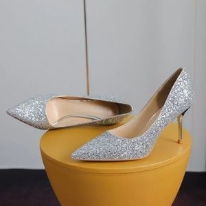 New high-heel stiletto sequins fashion shiny shoes